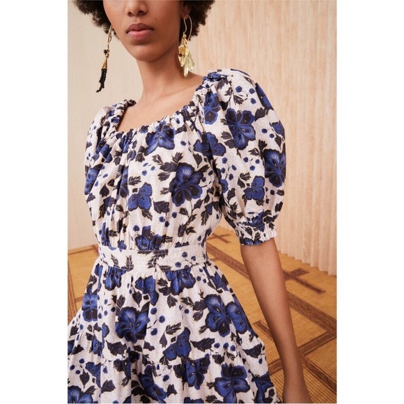Ulla Johnson Celia Dress Lapis Floral Print Mini Capsule Puff Spring Size‎ 2 - Picture 17 of 17